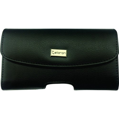 Cellaron Horizontal Leather Pouch With Magnetic Clasp And Metal Logo for SamS4 PL